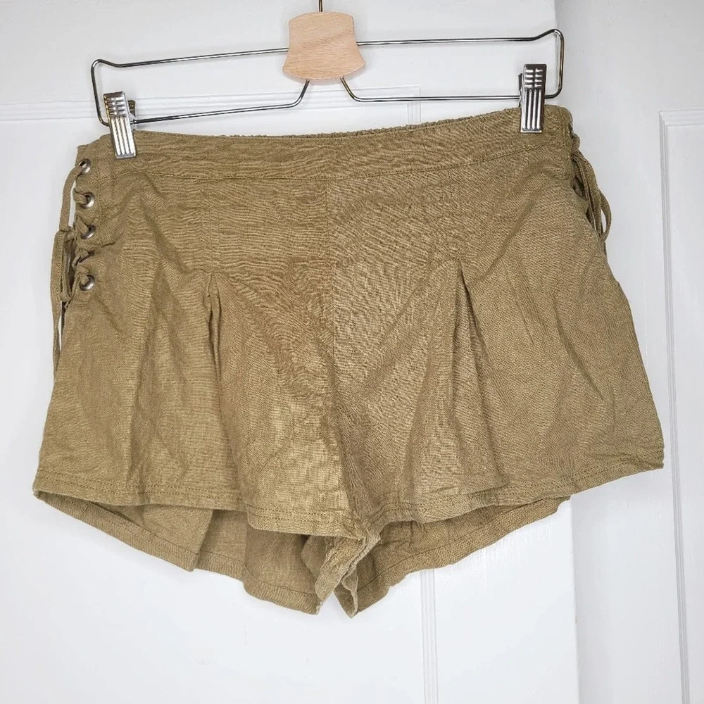 Free People Silver Springs Lace Up Linen Shorts - Picture 4 of 8